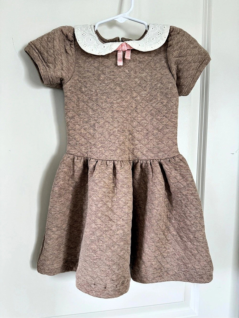 NWT Hope & Henry Quilted Dress, Light Brown, 3T